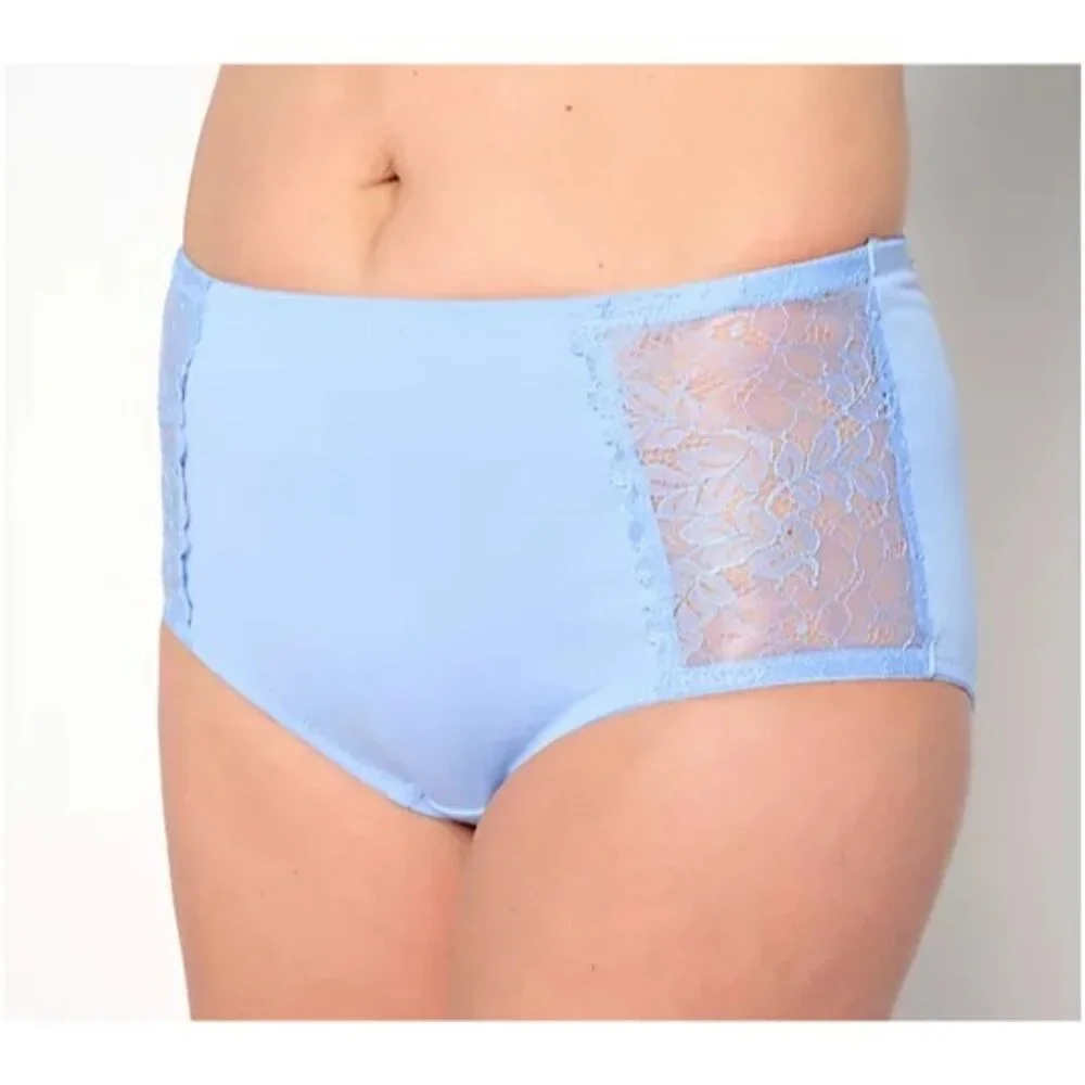 Breezies Hipster Briefs w/ Lace Trim 3-Pack Basic 1X BGE/WHT/BLK A634609 NEW - Picture 2 of 4